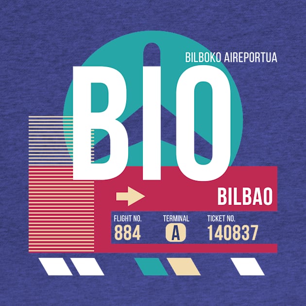 Bilbao, Spain (BIO) Airport Code Baggage Tag by SLAG_Creative